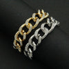 Alloy Geometric Diamond Cuban Chain Bracelet Unisex