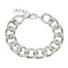 Alloy Geometric Diamond Cuban Chain Bracelet Unisex
