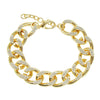 Alloy Geometric Diamond Cuban Chain Bracelet Unisex