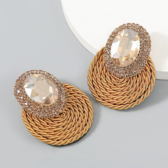Alloy Geometric Diamond Earrings