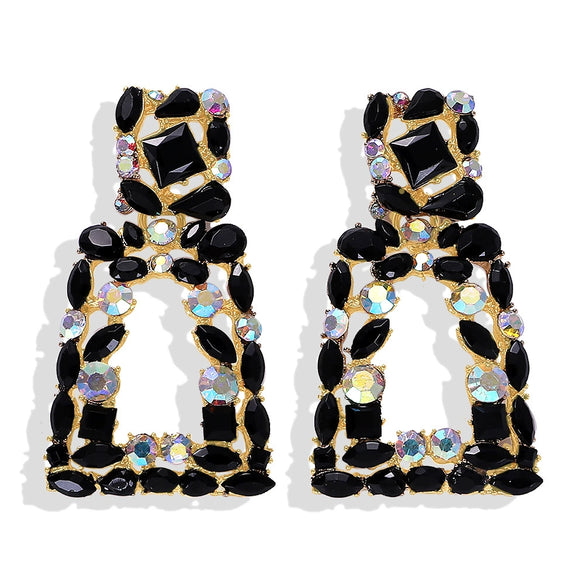Alloy Geometric Diamond Earrings