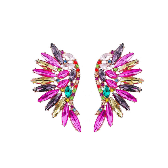 Alloy Geometric Diamond Fashion Fan Wings Earrings
