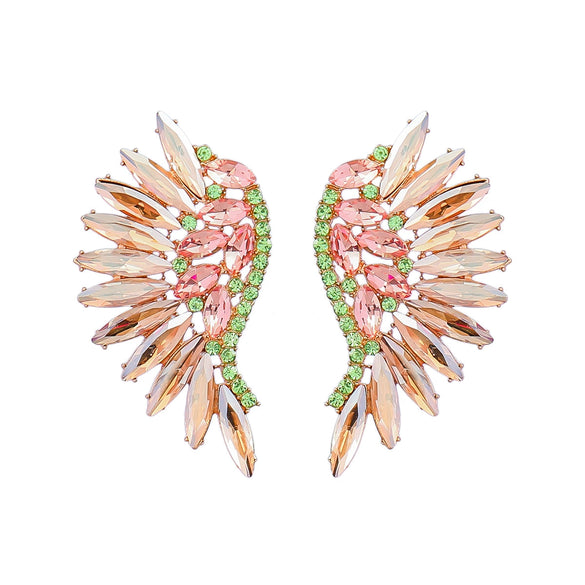 Alloy Geometric Diamond Fashion Fan Wings Earrings