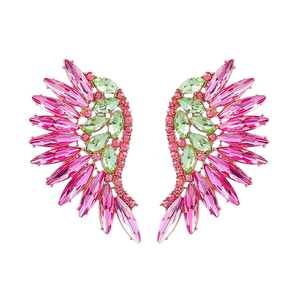 Alloy Geometric Diamond Fashion Fan Wings Earrings