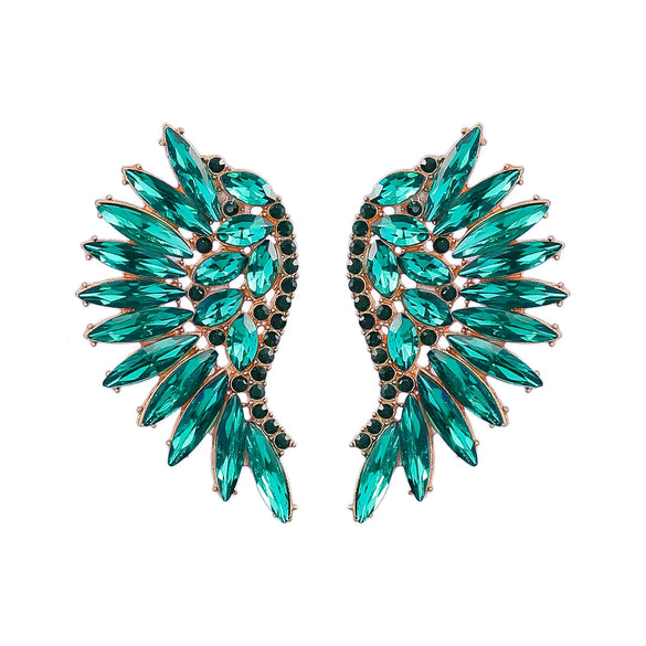 Alloy Geometric Diamond Fashion Fan Wings Earrings