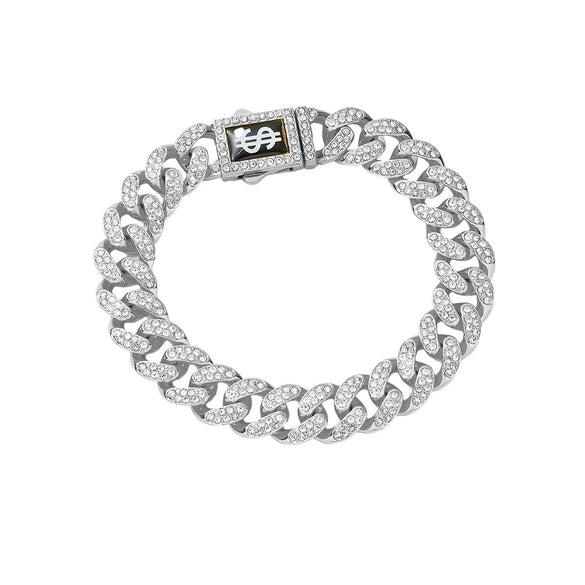 Alloy Geometric Diamond Hip Hop Bracelet