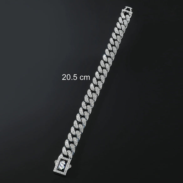Alloy Geometric Diamond Hip Hop Bracelet