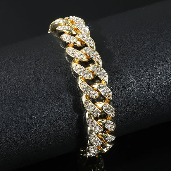 Alloy Geometric Diamond Hip Hop Bracelet