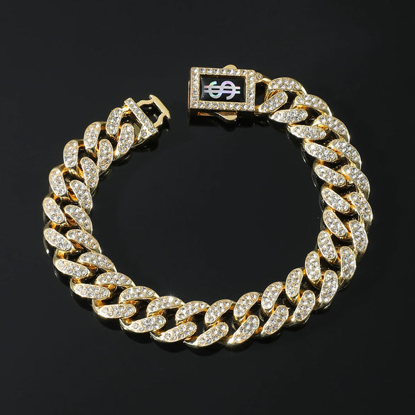 Alloy Geometric Diamond Hip Hop Bracelet