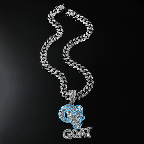 Alloy Geometric Diamond Hip Hop Pendant Necklace For Men