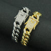 Alloy Geometric Diamond Hiphop Rap Cuban Chain Bracelet For Men