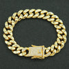 Alloy Geometric Diamond Hiphop Rap Cuban Chain Bracelet For Men