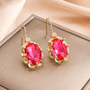 Alloy Geometric Diamond Inlaid Women's Chrysanthemum Round Earrings