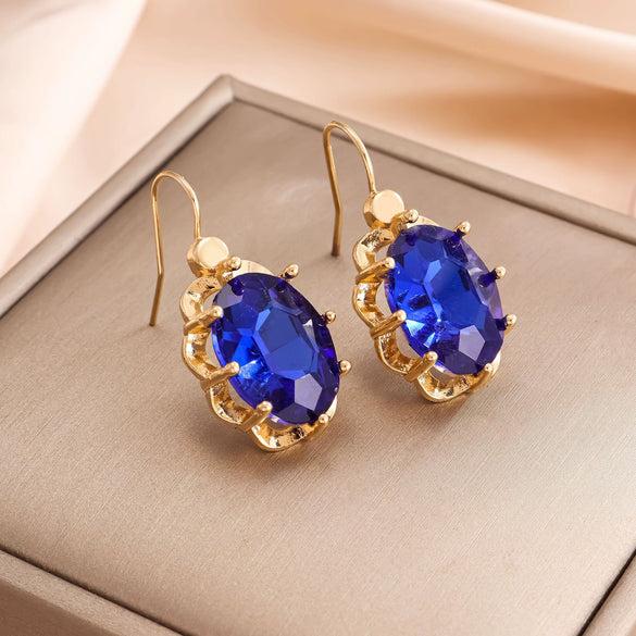 Alloy Geometric Diamond Inlaid Women's Chrysanthemum Round Earrings