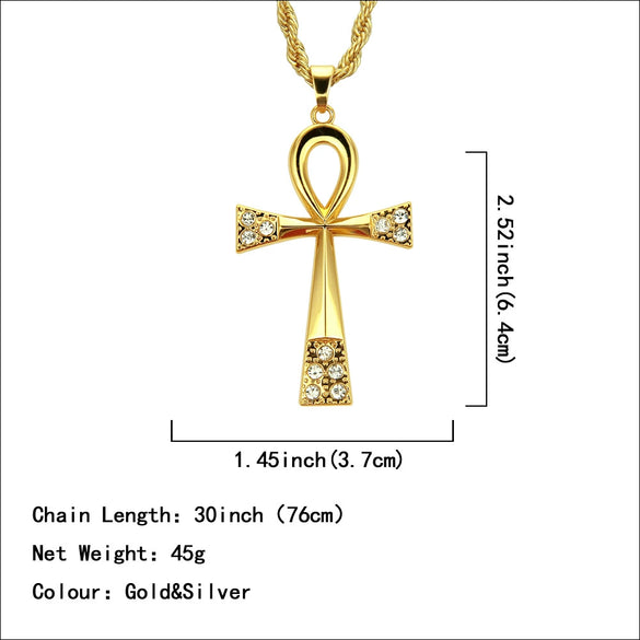 Alloy Geometric Diamond Key Pendant Necklace Jewelry