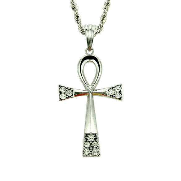 Alloy Geometric Diamond Key Pendant Necklace Jewelry