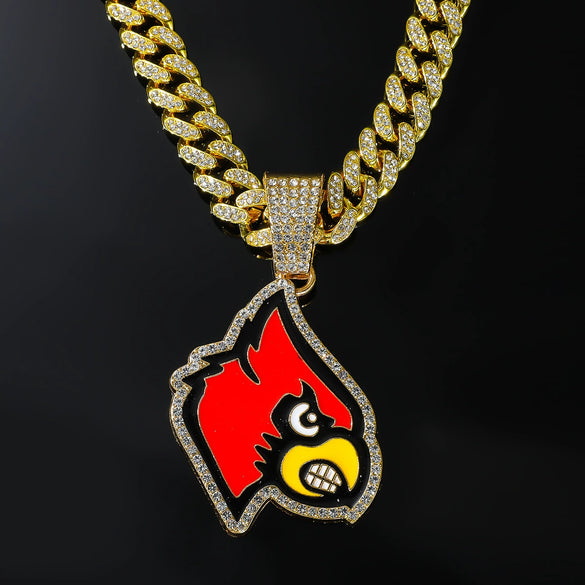 Alloy Geometric Diamond Men's Cuban Chain Hip Hop Exaggerated Animal Pendant Necklace