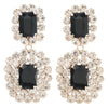 Alloy Geometric Diamond Rhinestone Glass Diamond Earrings