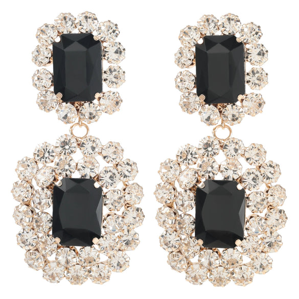 Alloy Geometric Diamond Rhinestone Glass Diamond Earrings