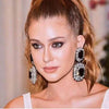 Alloy Geometric Diamond Rhinestone Glass Diamond Earrings