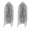 Alloy Geometric Diamond Rhinestone Tassel Earrings For Women