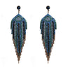 Alloy Geometric Diamond Tassel Earrings