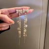 Alloy Geometric Diamond Tassel Earrings