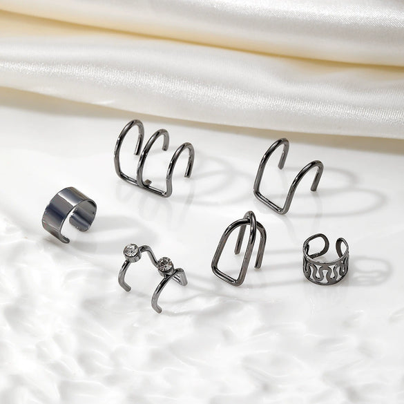 Alloy Geometric Diamond Women's Ear Clip Set