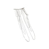 Alloy Geometric Diamondembedded Long Necklace With Exaggerated Tassel Shoulder Chain For Women