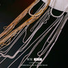 Alloy Geometric Diamondembedded Tassel Long Clavicle Chain Necklace For Women Electroplated Fashion Niche Style
