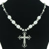 Alloy Geometric Diamondencrusted Cross Pendant Necklace For Women