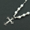 Alloy Geometric Diamondencrusted Cross Pendant Necklace For Women