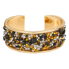 Alloy Geometric Diamondencrusted Electroplated Multilayered Glossy Cut Out Open Bracelet For Unisex