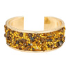 Alloy Geometric Diamondencrusted Electroplated Multilayered Glossy Cut Out Open Bracelet For Unisex