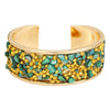 Alloy Geometric Diamondencrusted Electroplated Multilayered Glossy Cut Out Open Bracelet For Unisex