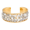 Alloy Geometric Diamondencrusted Electroplated Multilayered Glossy Cut Out Open Bracelet For Unisex