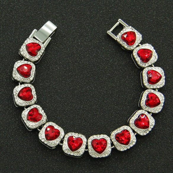 Alloy Geometric Diamondencrusted Love Rhinestone Couple Bracelet