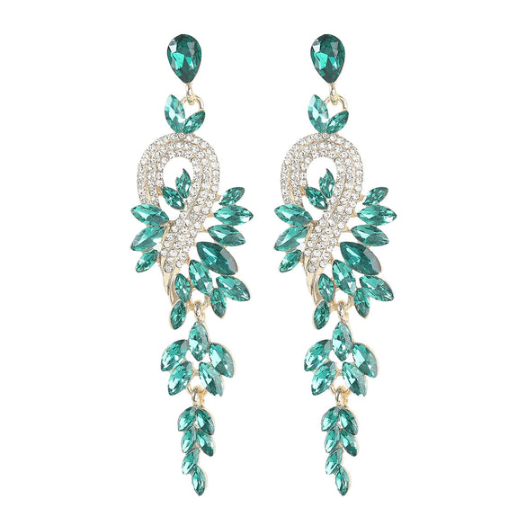 Alloy Geometric Diamondencrusted Rhinestone Long Earrings For Women