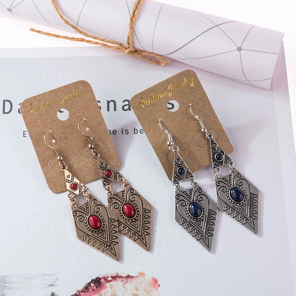 Alloy Geometric Diamondinlaid Vintage Bohemian Earrings