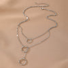 Alloy Geometric Double Ring Highend Necklace For Women With Electroplating Treatment
