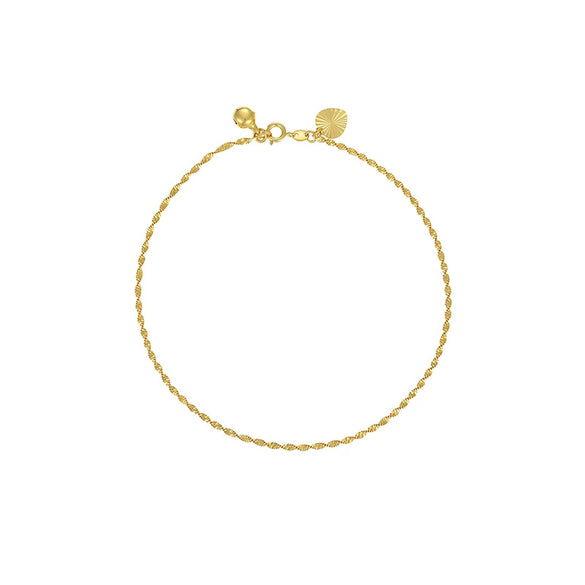 Alloy Geometric Double Water Wave Chain Anklet Simple Jewelry For Women