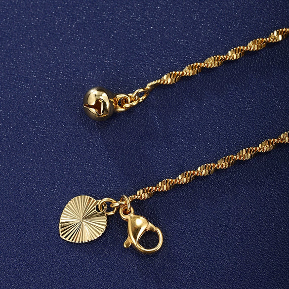 Alloy Geometric Double Water Wave Chain Anklet Simple Jewelry For Women