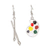 Alloy Geometric Dripping Oil Asymmetric Palette Brush Earrings For Women