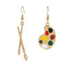 Alloy Geometric Dripping Oil Asymmetric Palette Brush Earrings For Women