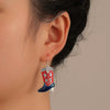 Alloy Geometric Dripping Oil Stud Earrings