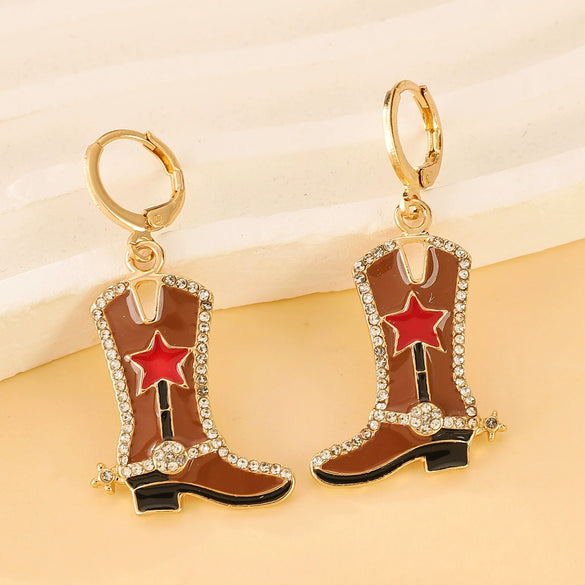 Alloy Geometric Dripping Oil Stud Earrings