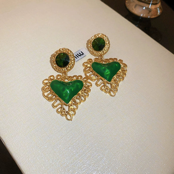 Alloy Geometric Drop Shape Diamond Design Women's Vintage Earrings