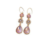 Alloy Geometric Drop Shape Zircon Earrings Set With Diamonds Retro Elegant Style