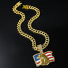 Alloy Geometric Eagle Rhinestone Pendant Necklace For Men