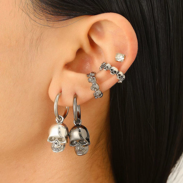Alloy Geometric Earrings Electroplating Gothic Punk Hiphop Style